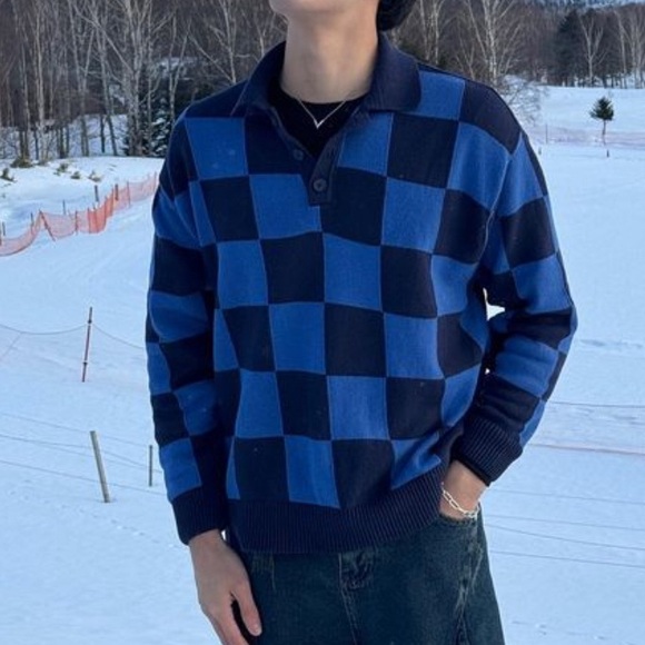 NWT - Zara Men’s Checked Polo Sweater - Size L - Picture 2 of 9